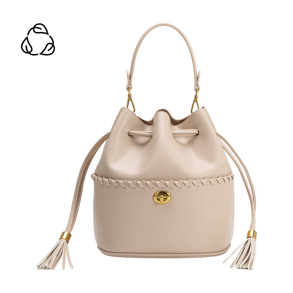 Janae Recycled Vegan Leather Top Handle Bag- Bone