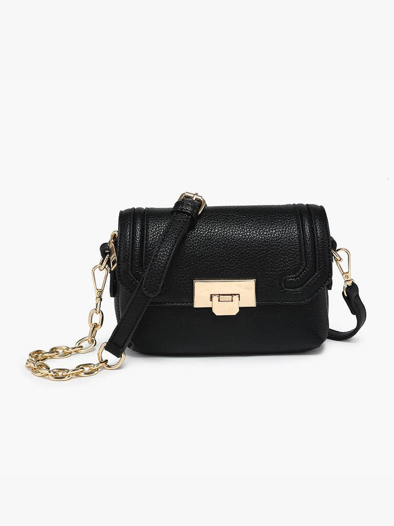 Casablanca Detailed Snap Crossbody: Greige