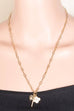 Pave Heart Cross And Shell Clover Charms Chain Necklace: GDCRM