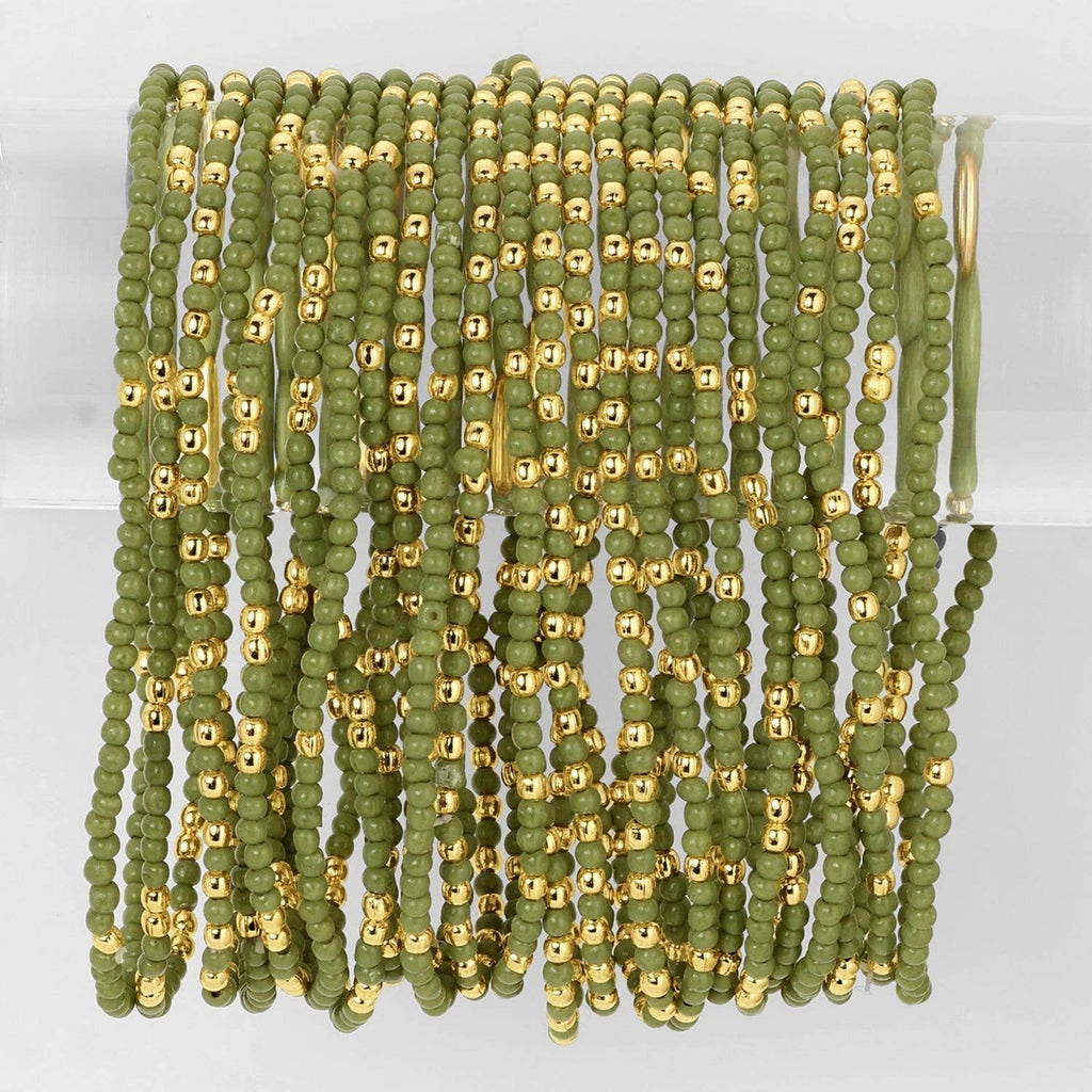 Solid Color 2mm Seed Bead Bracelets: Light Blue
