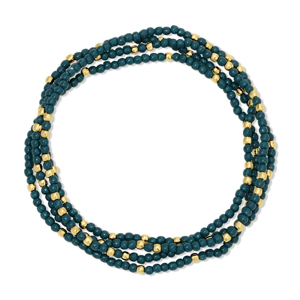 Solid Color 2mm Seed Bead Bracelets: Light Blue