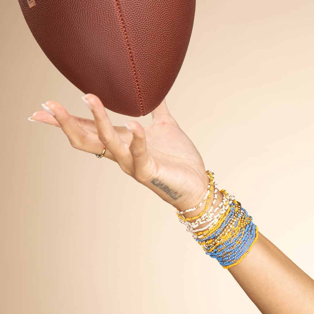 Stretch Seed Bead Solid Game Day Bracelets: Maroon