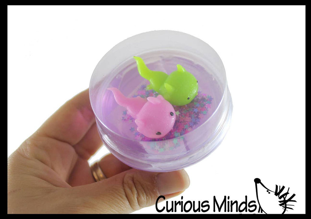 1 Axolotl and Putty - Putty with 2 Axolotl Figures - Squishy