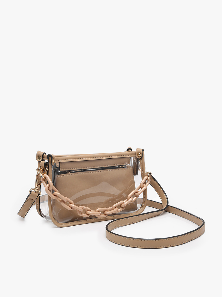 Jessica Clear Crossbody w/ Chain: Powder Blue