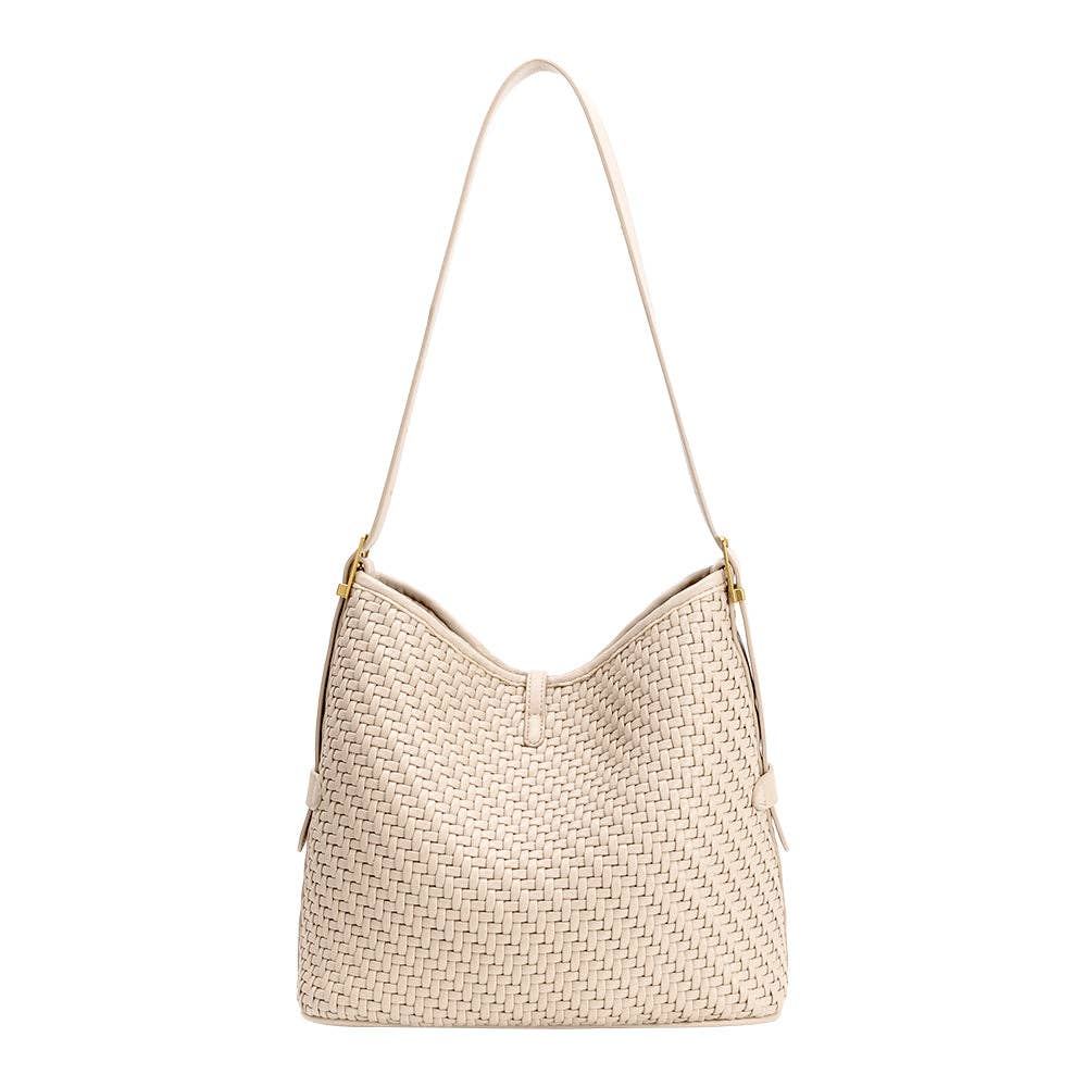 Thalia Recycled Vegan Leather Tote Bag - Bone