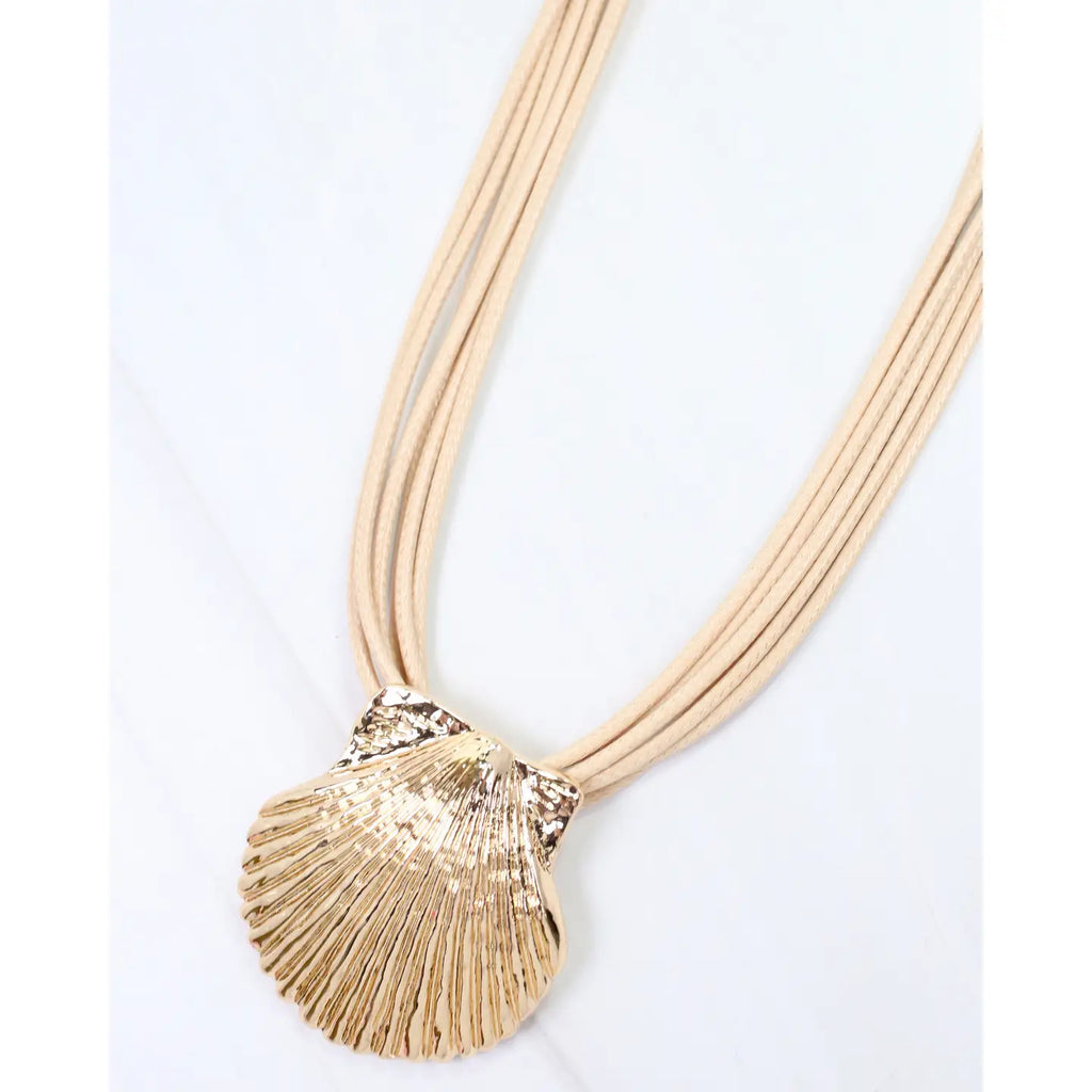Lorain Scallop Cord Necklace Natural