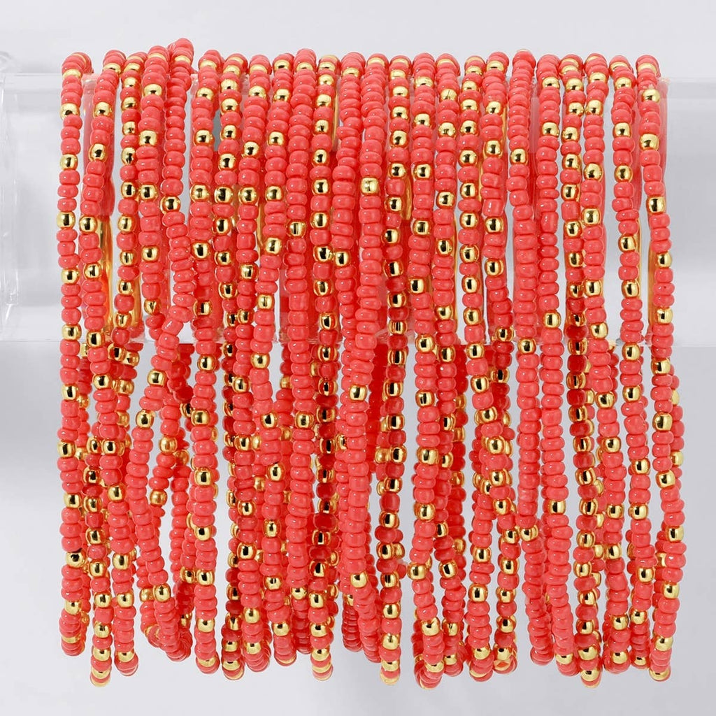 Solid Color 2mm Seed Bead Bracelets: Light Blue