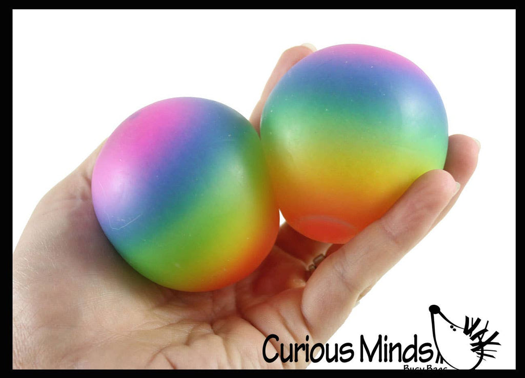 1 Rainbow Sugar Ball - Thick Glue/Gel Stretch Ball - Squishy