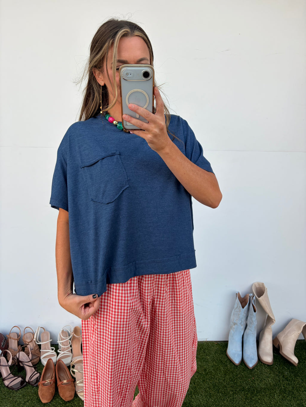 The right stuff top - Heather Navy