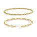 Cross Beaded Bracelet Charm Set: White