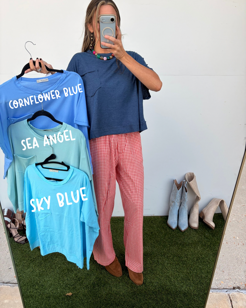 The right stuff top - Cornflower Blue