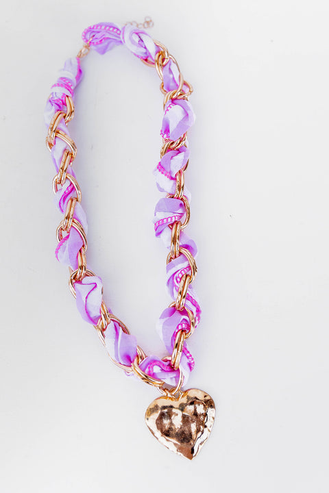 Heart Chain Necklace - Pink *DOORBUSTER*