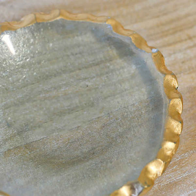 Fairbanks Tidbit Dish   Clear/Gold   5"