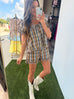 Brand New Woman Shorts - Mocha /Blue
