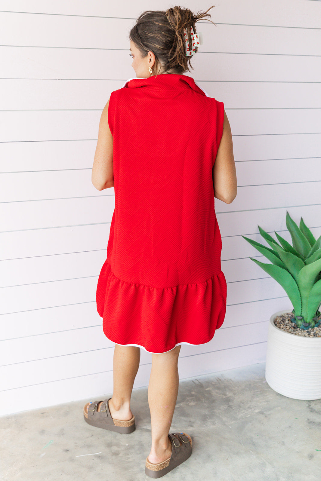 Halftime Score Dress Red