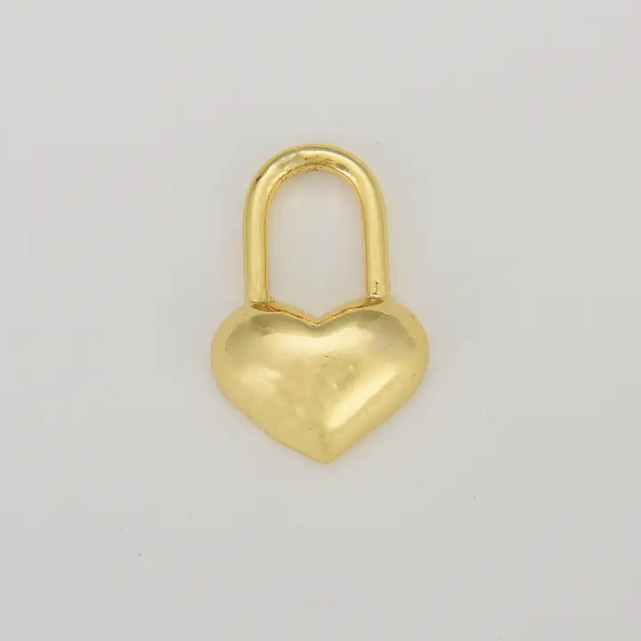 Heart Padlock Gold Charm