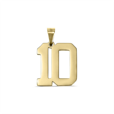 18K Gold Sport Number Pendant