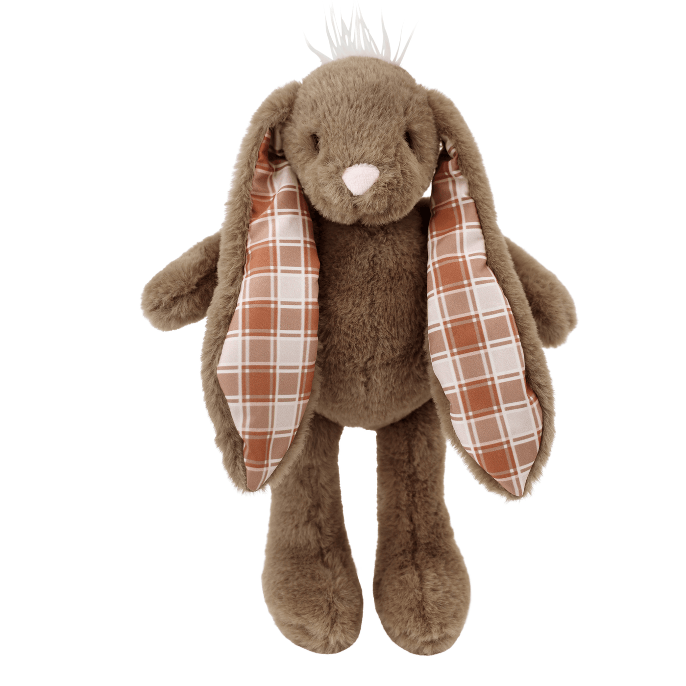 Plushible Plaid Eared Bunny Brown: Plushible 14 Inch Brown Plaid Eared Bunny