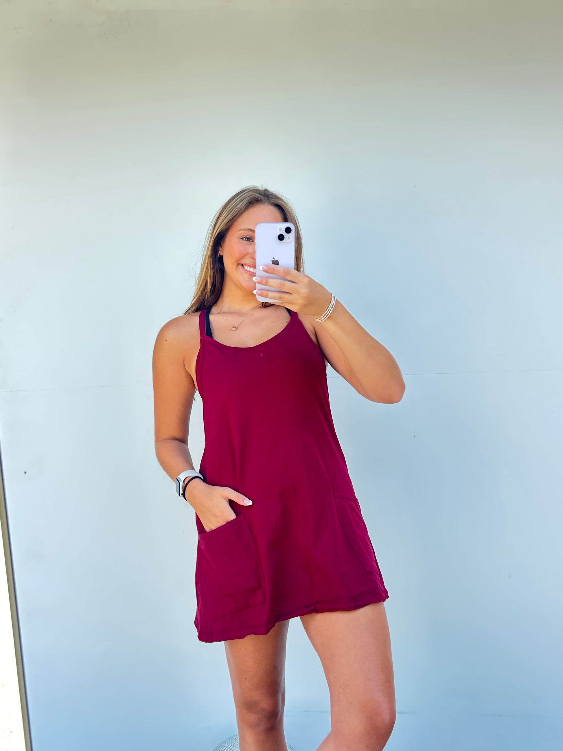Join Me Dress Romper - Maroon