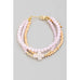 Stone Cross Charm Beaded Bracelet Set-Pink