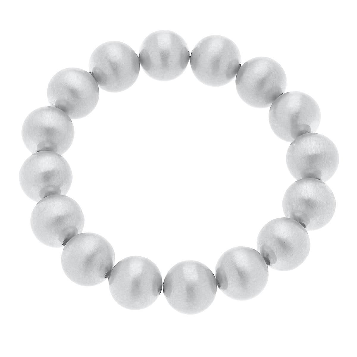Phoebe Ball Bead Stretch Bracelet: Satin Gold
