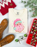 Pink Painted Santa Comfort Colors Tshirt - Long Sleeve