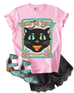 Funky Black Cat Trick or Treat Tshirt