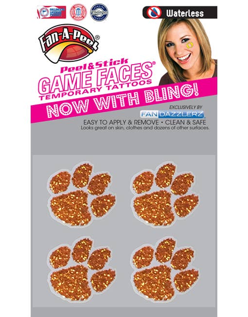 Clemson Game Faces® Fandazzlerz Temporary Tattoos