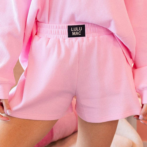 Lulu Mac Waffle Short - Light Pink