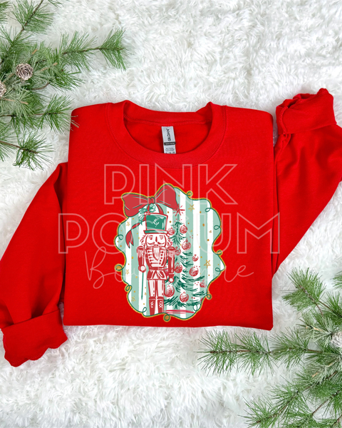 Striped Nutcracker Gildan Sweatshirt- Red