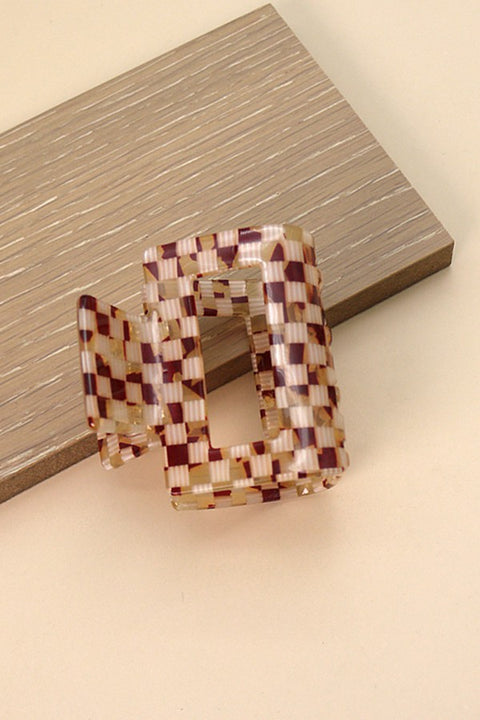*DOOR BUSTER* Brown Check Hair Clip