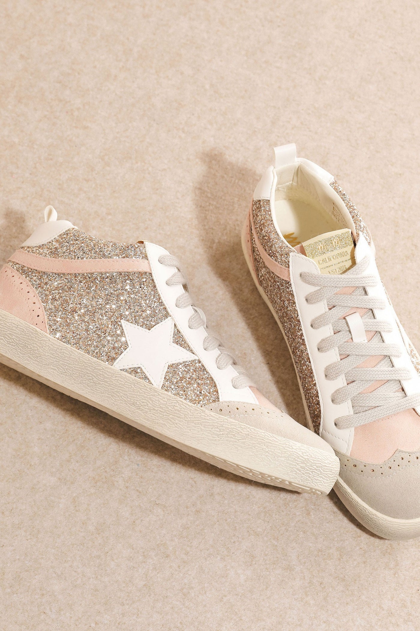 Daisy High Top Sneakers - Light Gold