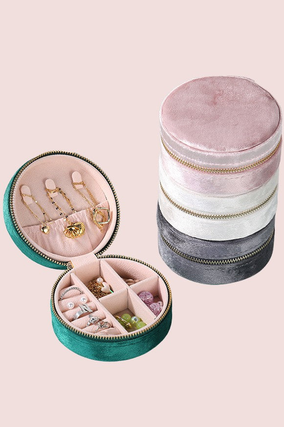 Round Velvet Jewelry Box