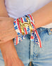 Serafina Scarf Bracelet - Navy Red Floral