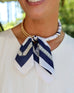 Laya Beaded Scarf necklace- Navy
