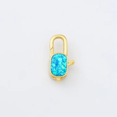 Blue Opal Lobster Claw Clasp Charm