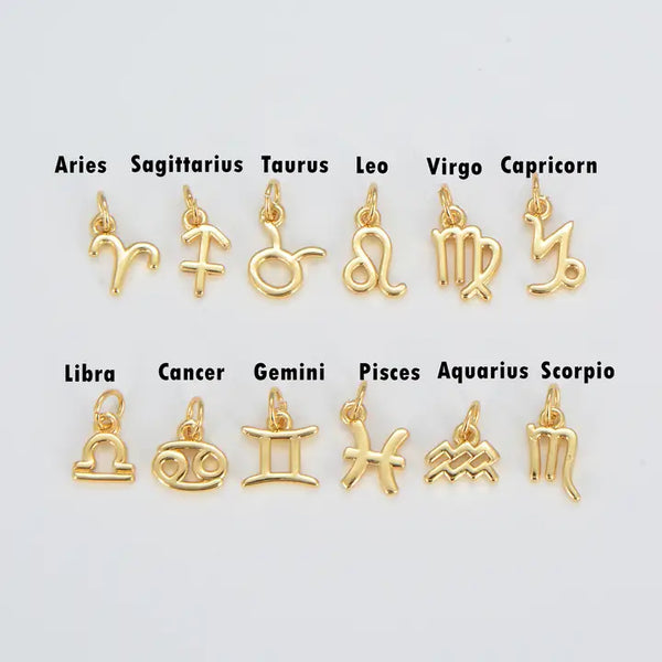 Gold Zodiac Charm