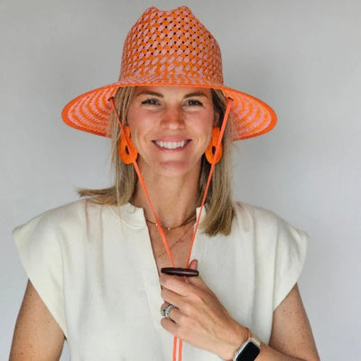 Lifeguard Hat- Orange/Pink