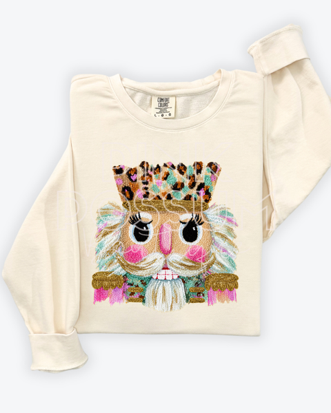 Faux Sewn Nutcracker Comfort Colors Tshirt - Long Sleeve