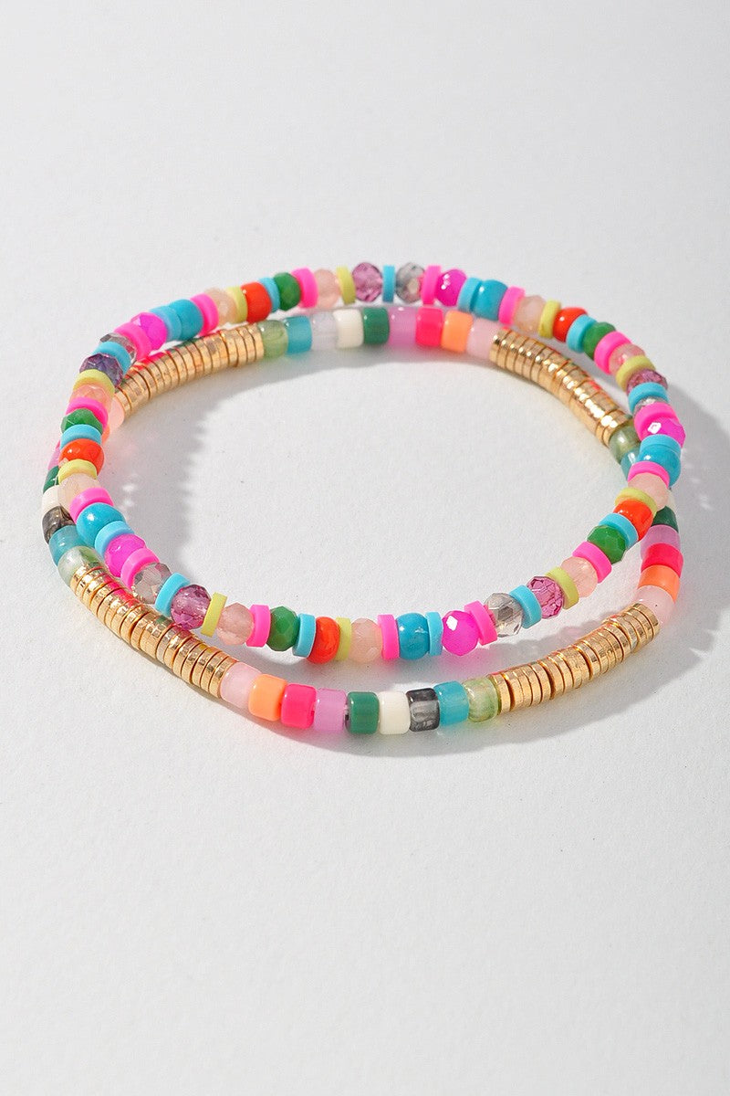 Rainbow Layered Beaded Bracelet