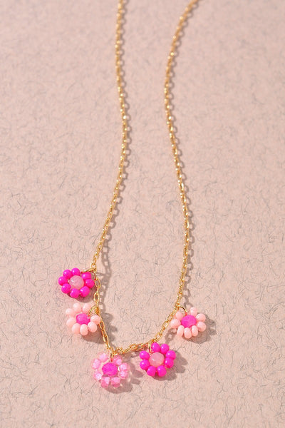 Dainty Flower Beaded Necklace