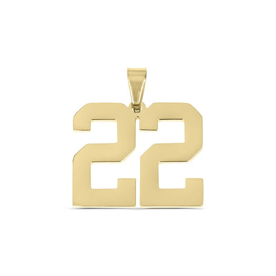 18K Gold Sport Number Pendant