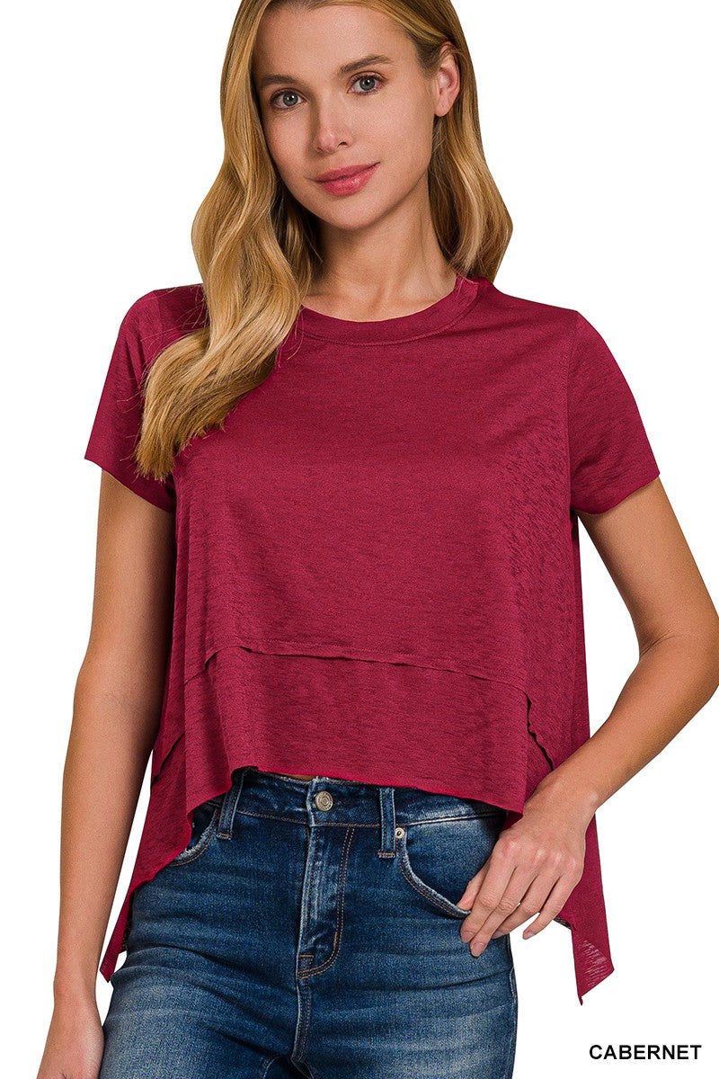 Shark Bite Top - Cabernet