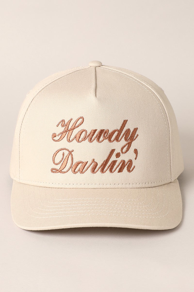 Howdy Darlin Trucker Hat - Tan