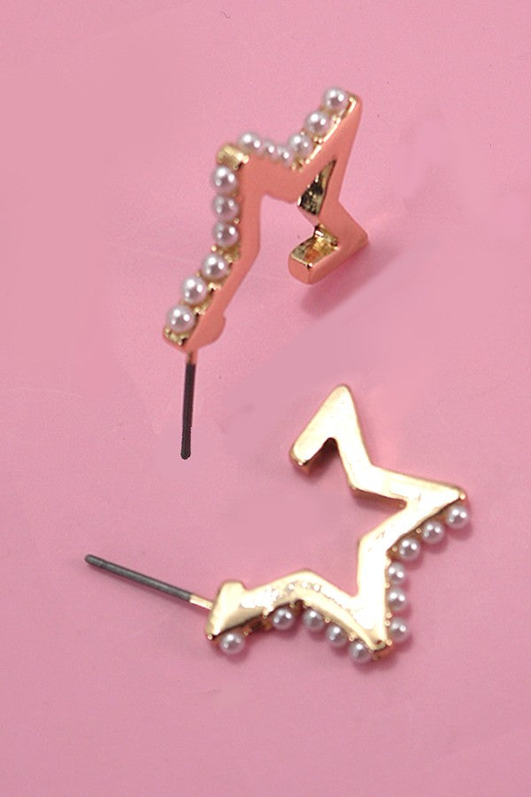 Pearl Star Hoops