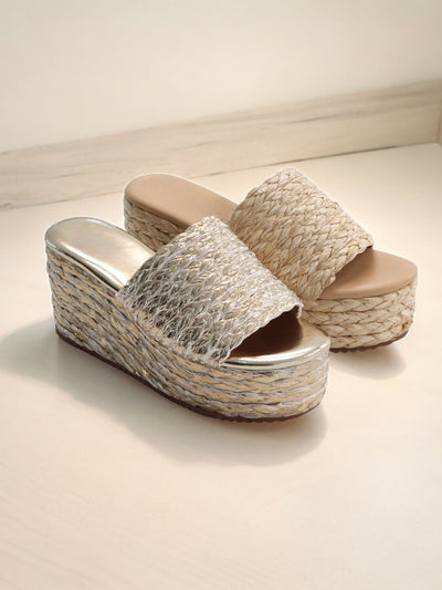 Amber Jute Platforms - Gold