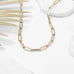 18K Gold Paperclip Chain Necklace: 14+02" / 4mm