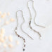 Sequin Threader Earrings - Gold and Silver: Gold