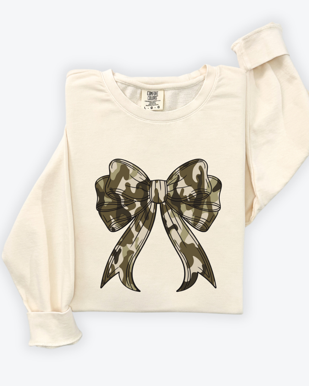 Old Camo Bow Comfort Colors- Long Sleeve
