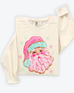 Pink Painted Santa Comfort Colors Tshirt - Long Sleeve